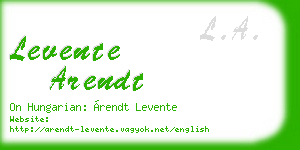 levente arendt business card